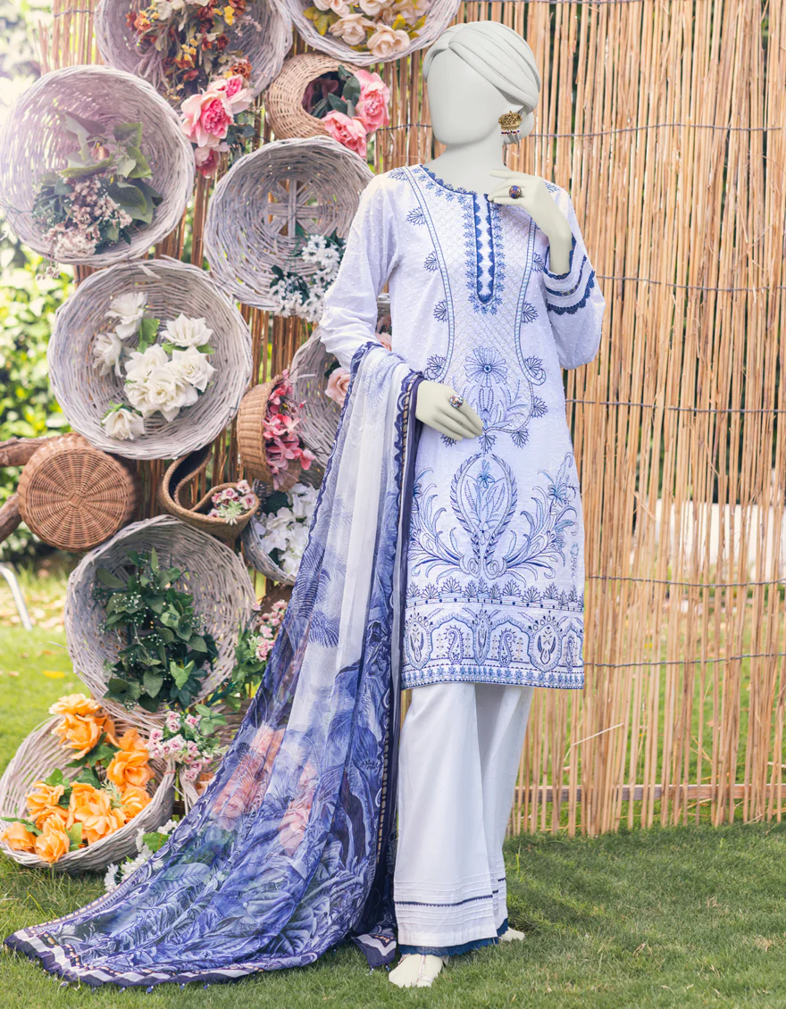 WHITE COTTON SILK 3PC STITCHED | JJPW-S-JPWS-US-23-606 FB/FOSSIAL