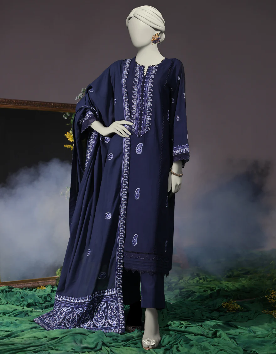 BLUE CAMBRIC 3PC STITCHED | JJPW-W-JW-24-1749 FB/LUXE-B-06