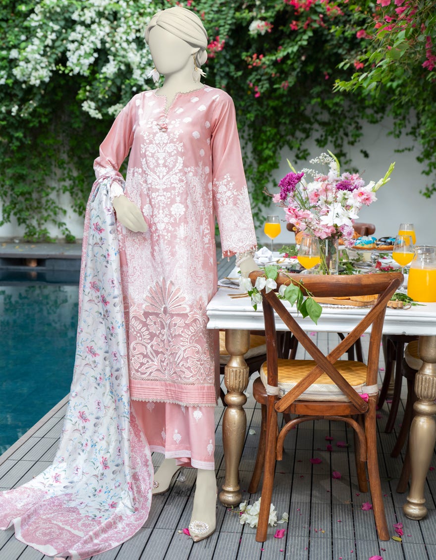 ORANGE RAW SILK 3PC STITCHED | JJPW-W-JW-24-1772 FB/PASTEL-01