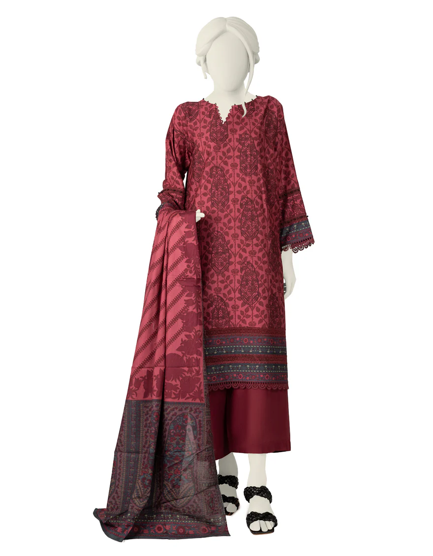 MAROON CAMBRIC 3PC STITCHED | JJPW-W-JW-US-22-1717 FB/LIBROS