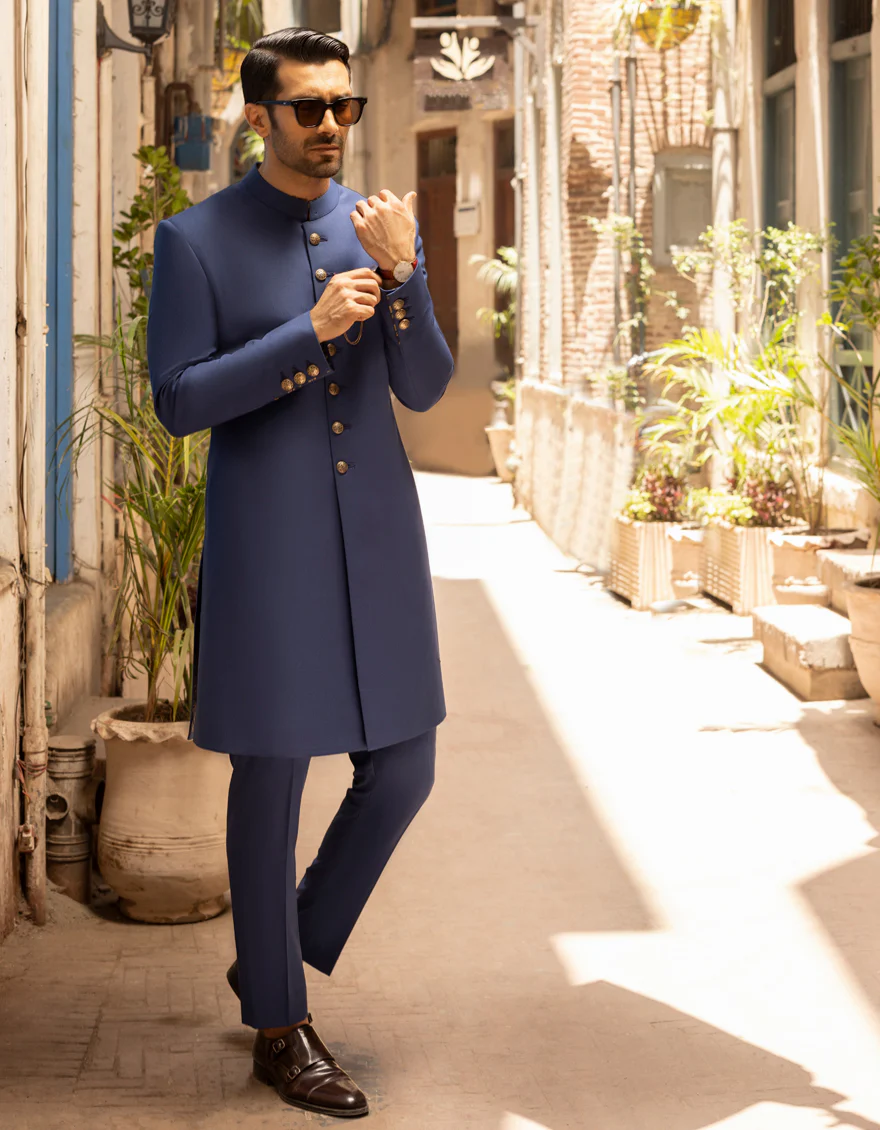 BLUE SUITING SHERWANI | JJSWP-US-559/S23/JJ8976-PN
