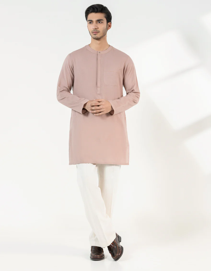 TEA PINK COTTON SHORT KURTA | JJTHLK-S-33446/S25/JJ10184-CL