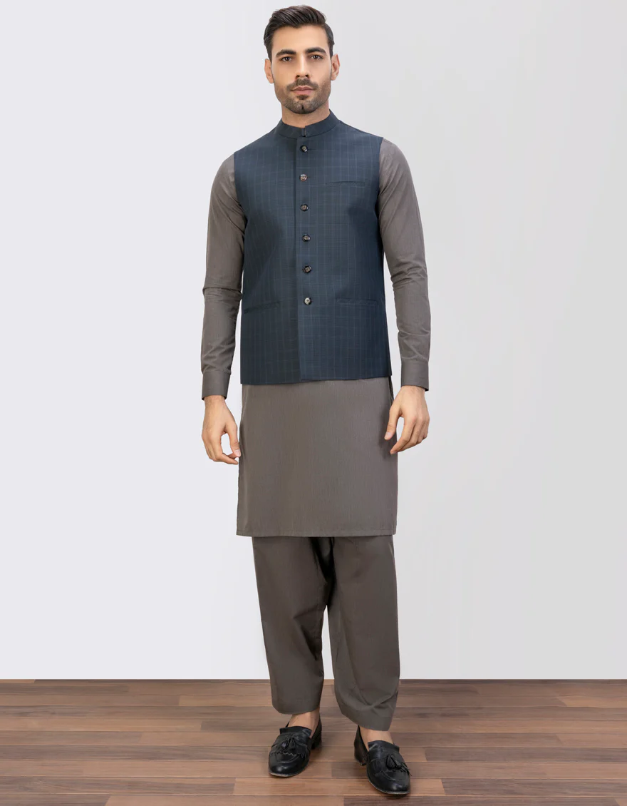 GREY BLENDED WAISTCOAT | JJVC-US-48017/S23/JJ7484-PN