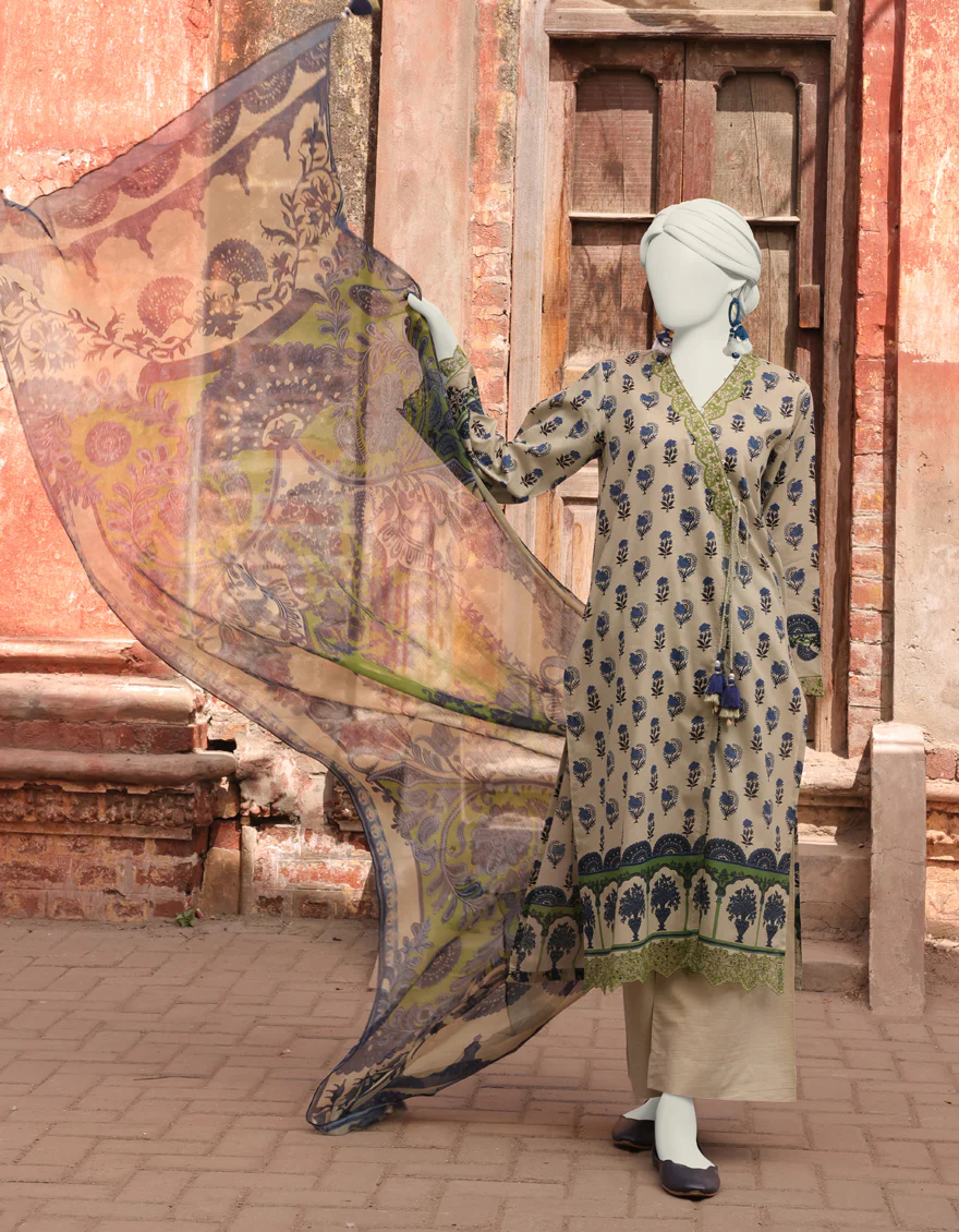 YELLOW LAWN 3PC UNSTITCHED | JLAWN-S-24-167 DHANAK-1