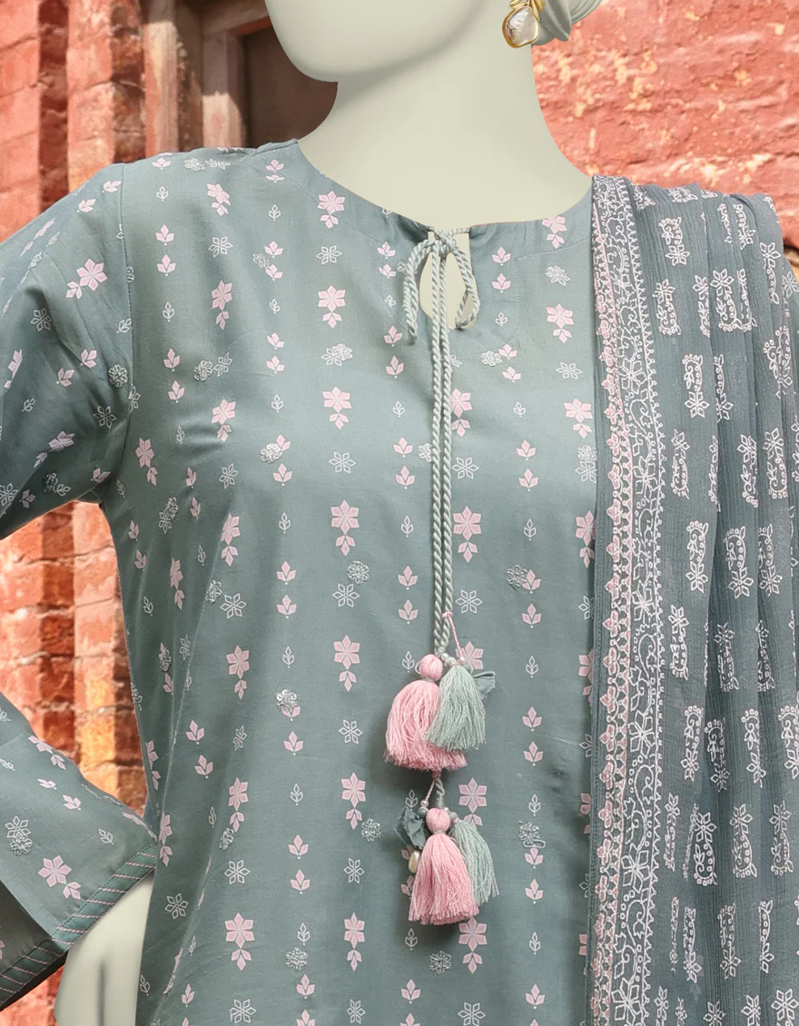 GREEN LAWN 3PC UNSTITCHED | JLAWN-S-24-175 WIRSA-01 - Image 3