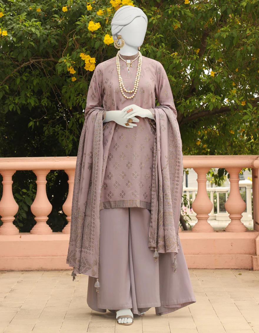 VIOLET JACQUARD 3PC UNSTITCHED | JLAWN-S-24-340 RIWAY
