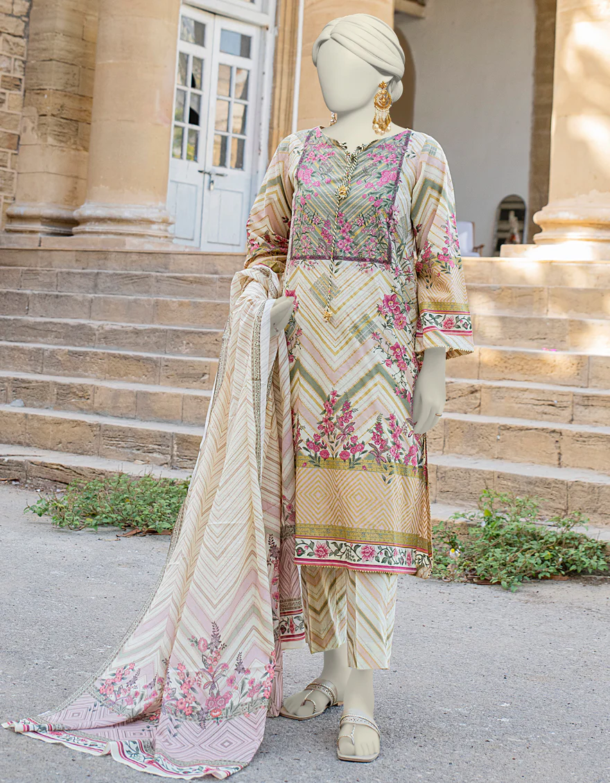 PINK PRINTED 3PC STITCHED | JLAWN-S-24-463/S ROYAL PASTAL-03