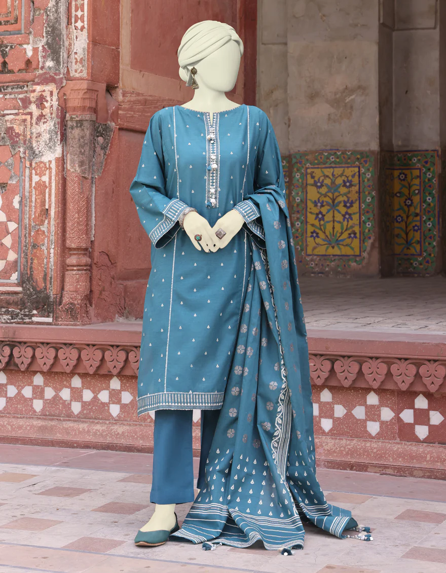 GREEN LAWN 3PC UNSTITCHED | JLAWN-S-24-478 GLITTERS-2
