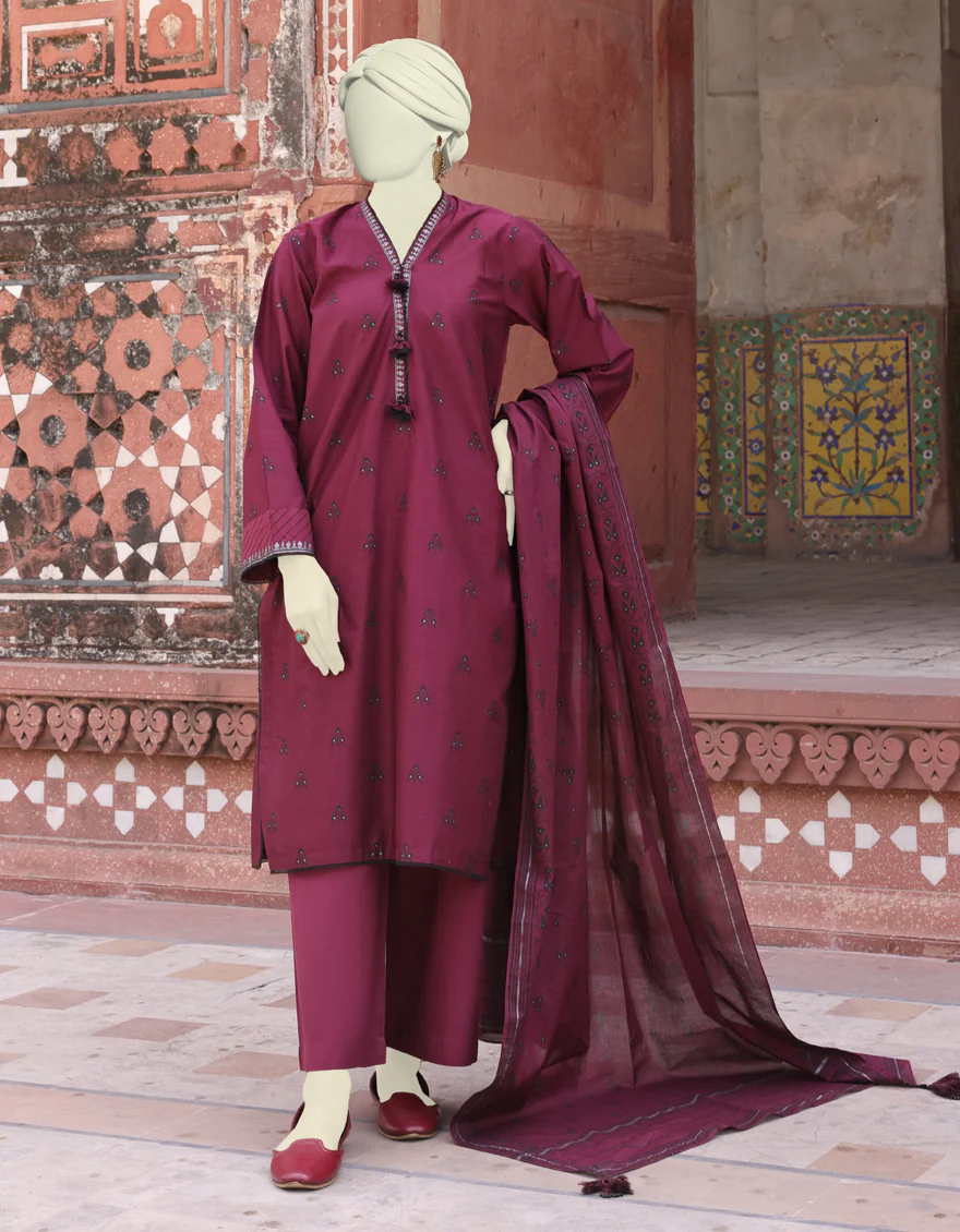 RED LAWN 3PC UNSTITCHED | JLAWN-S-24-480 GLITTERS-4