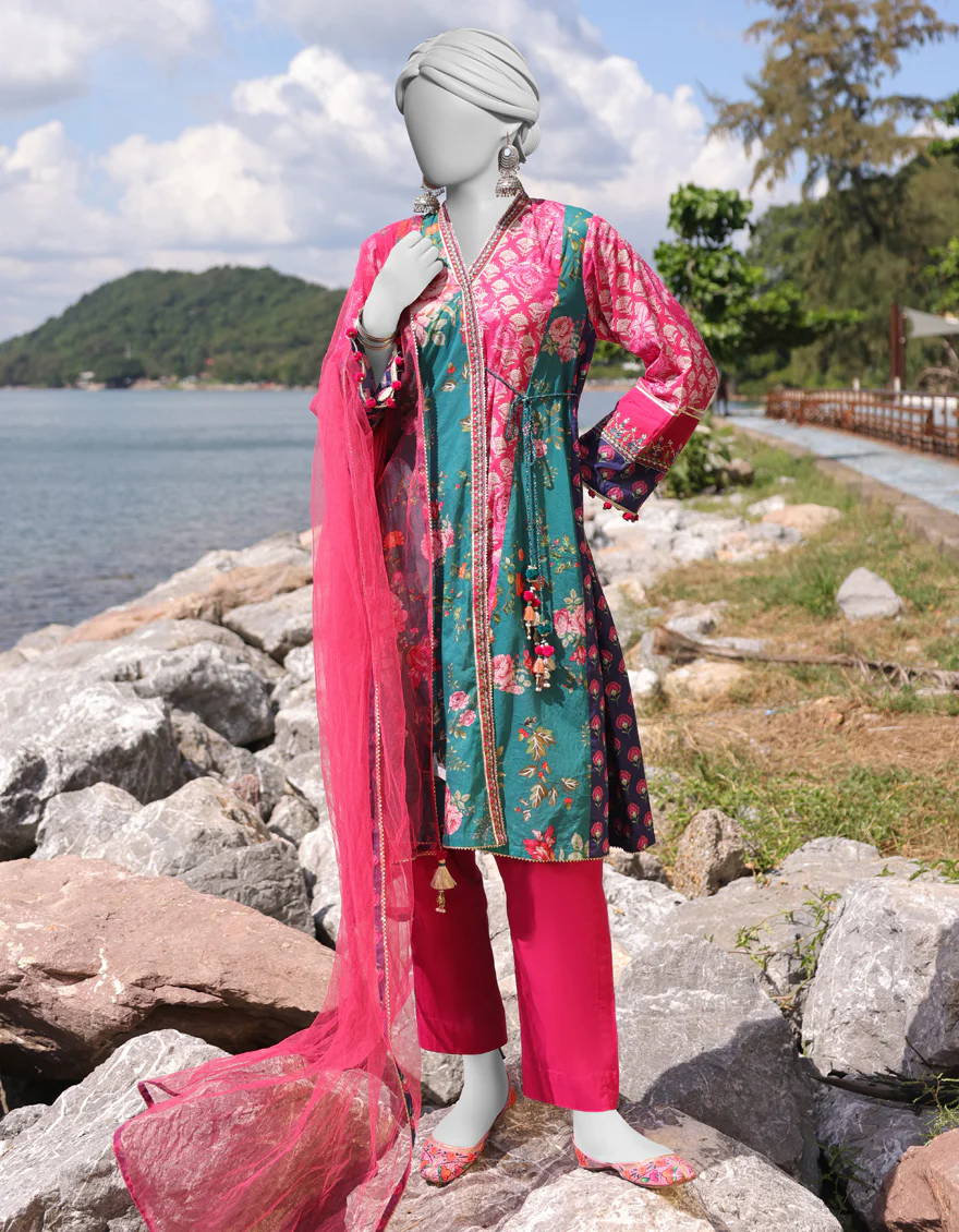 PINK LAWN 3PC STITCHED | JLAWN-S-25-028/S ETHNIC BOGO-4