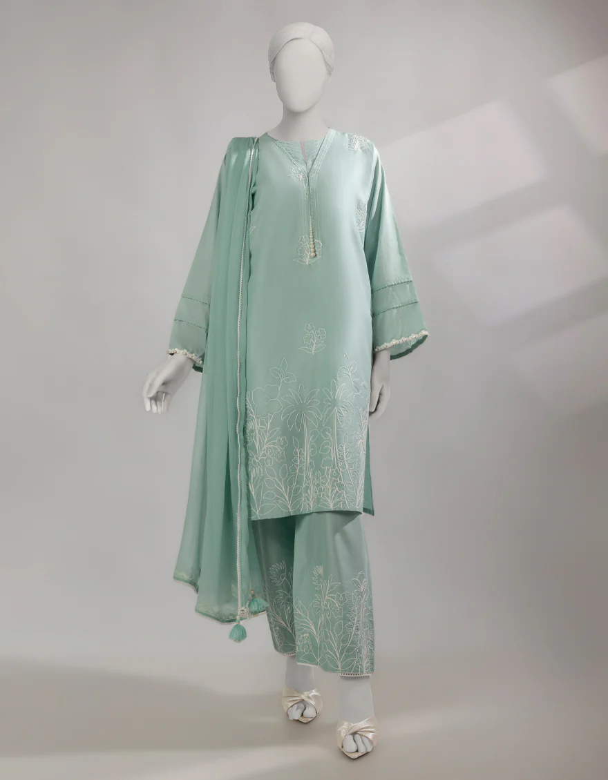 GREEN LAWN 3PC STITCHED | JLAWN-S-25-200/S CHAR BAGH-03