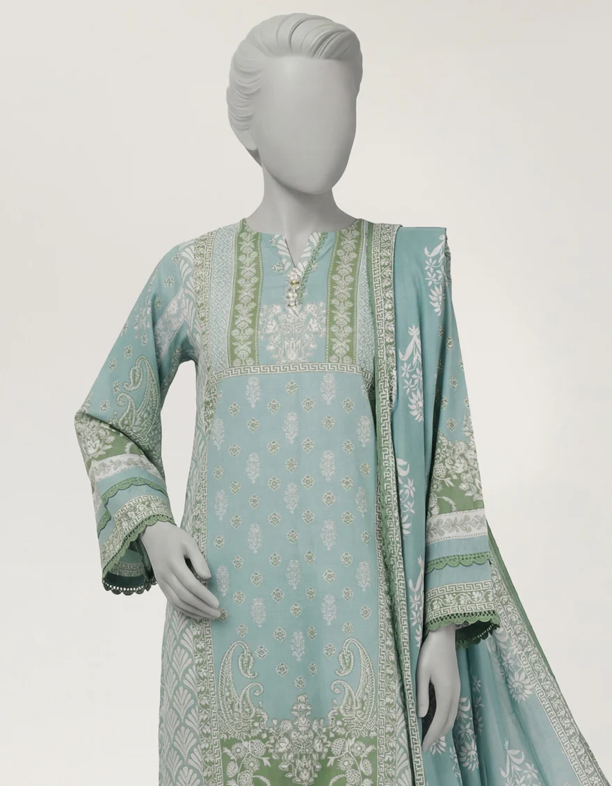 GREEN KHADDAR 3PC STITCHED | JLAWN-S-25-247/S MONOCHROME MAGIC-02 - Image 3