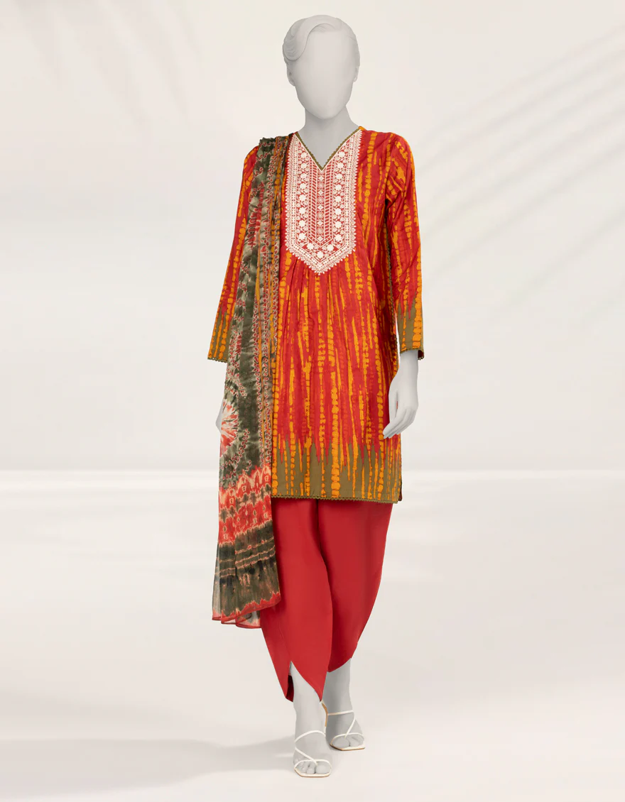 RED LIMINAL 3PC STITCHED | JLAWN-S-25-252/S TIE & DYE-3