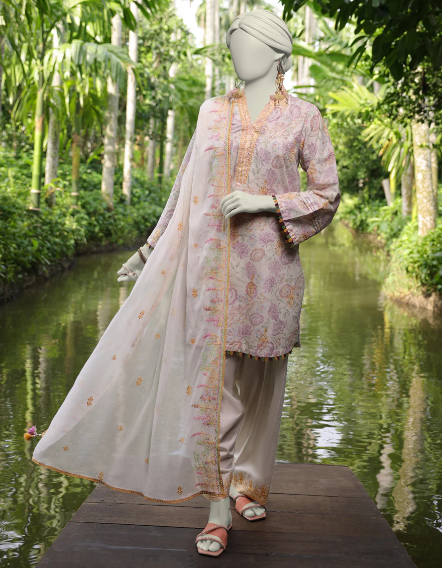 MULTICOLOR LAWN 3PC UNSTITCHED | JLAWN-S-25-3165 VINTAGE FLORA-1