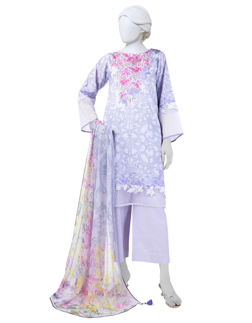 PURPLE LAWN 3PC UNSTITCHED | JLAWN-S-25-3266 KANTHA KAHANI-2