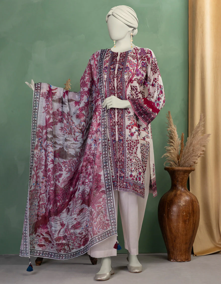 MULTICOLOR LAWN 3PC UNSTITCHED | JLAWN-S-25-3369 SHIK
