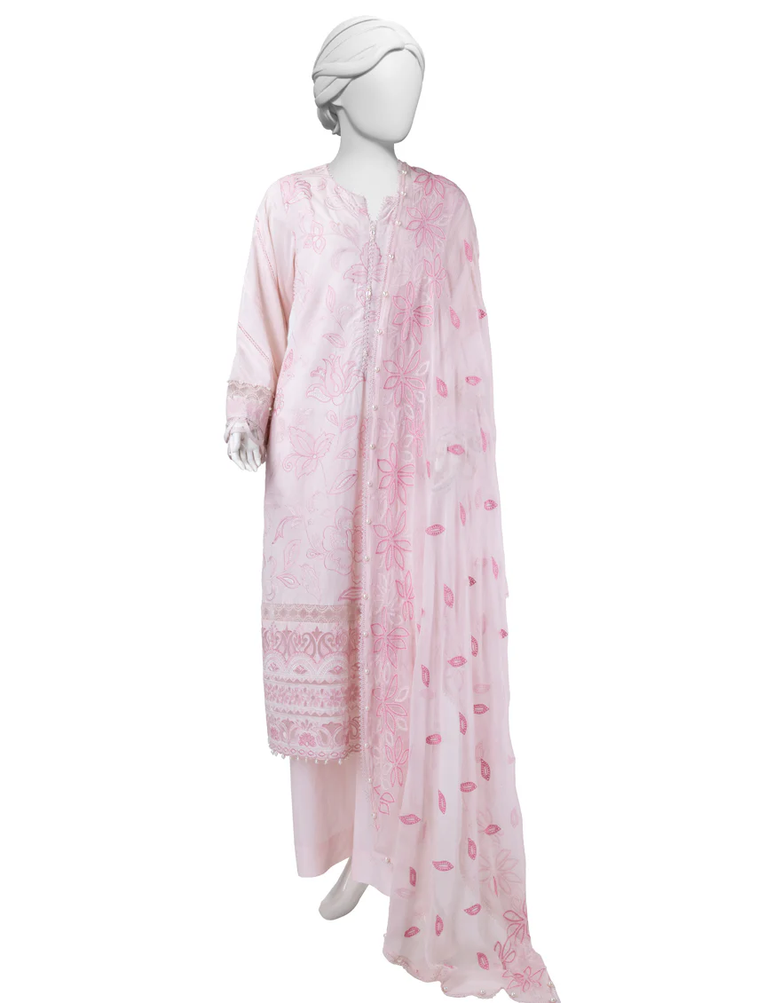 PINK LAWN 3PC STITCHED | JLAWN-S-25-830/S LUXE-B-04