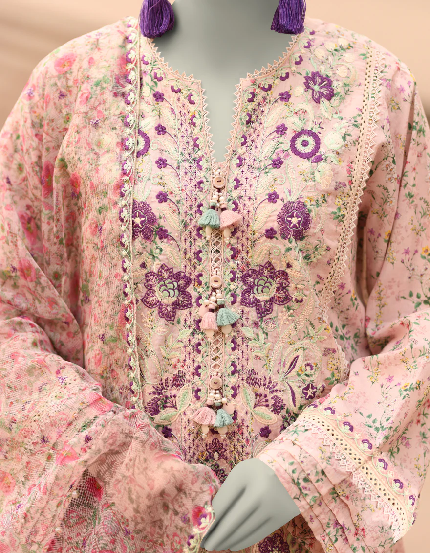 PINK LAWN 3PC STITCHED | JLAWN-S-25-839/S MAHROSH-3 - Image 3