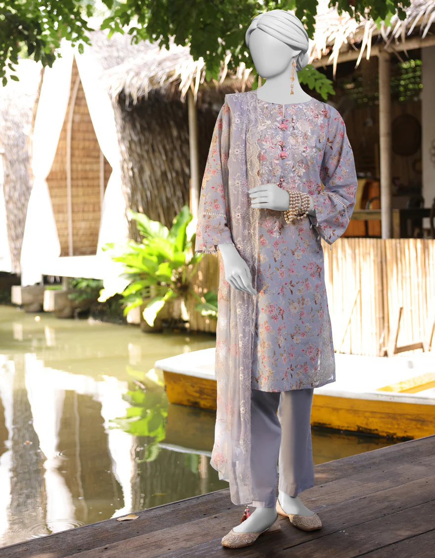 BLUE LAWN 3PC UNSTITCHED | JLAWN-S-25-844 FLORIST-4