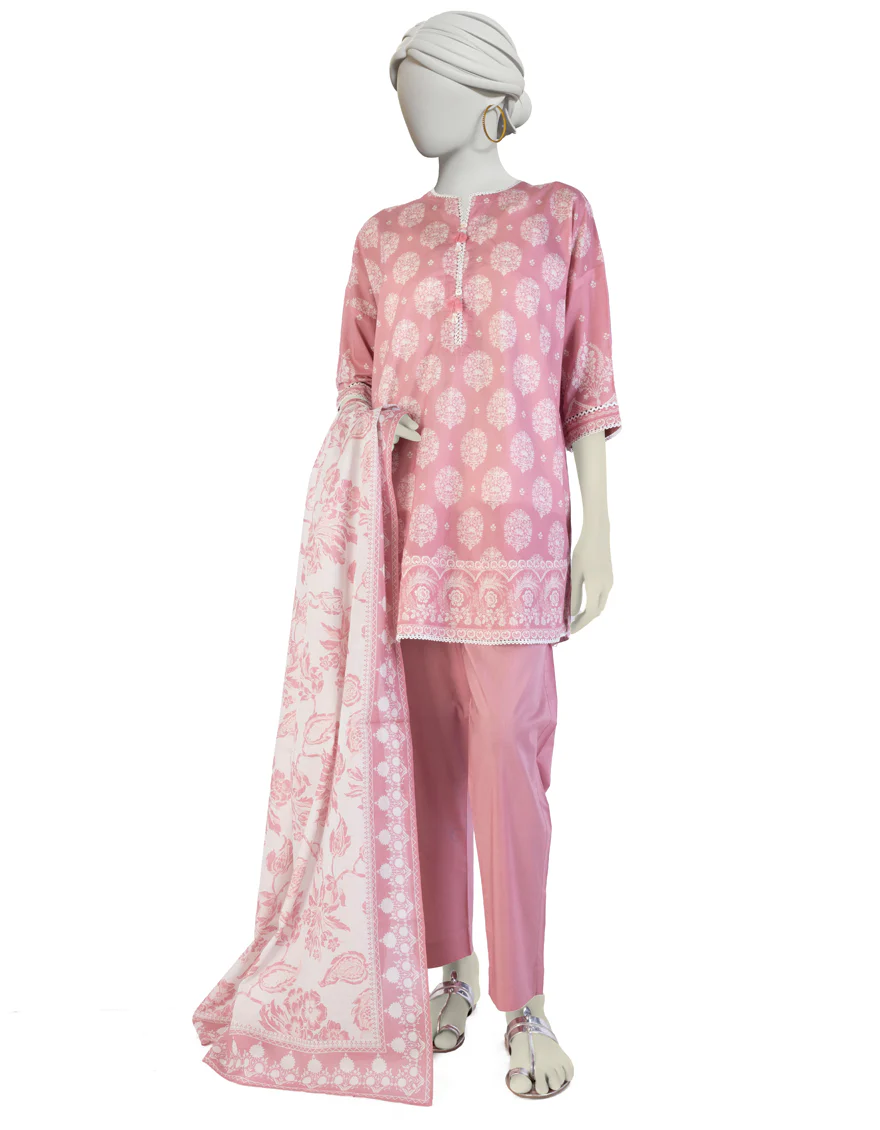 PINK LAWN 3PC STITCHED | JLAWN-S-25-899/S BIN