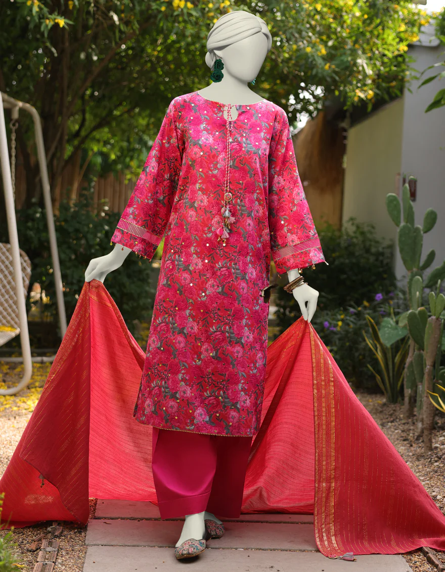 PINK LAWN 2PC UNSTITCHED | JLAWN-S-JDS-25-1071 VIBRANT FLORAL-3