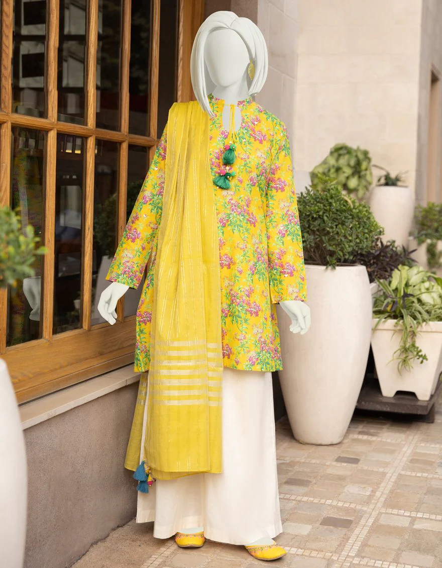 YELLOW 2PC UNSTITCHED | JLAWN-S-JDS-US-22-1054 MACAW