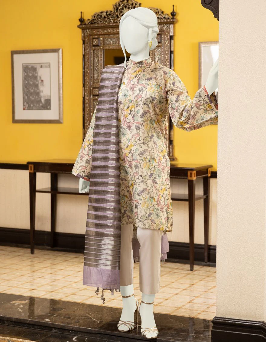 MULTICOLOR LAWN 2PC UNSTITCHED | JLAWN-S-JDS-US-22-1057 TOUCAN