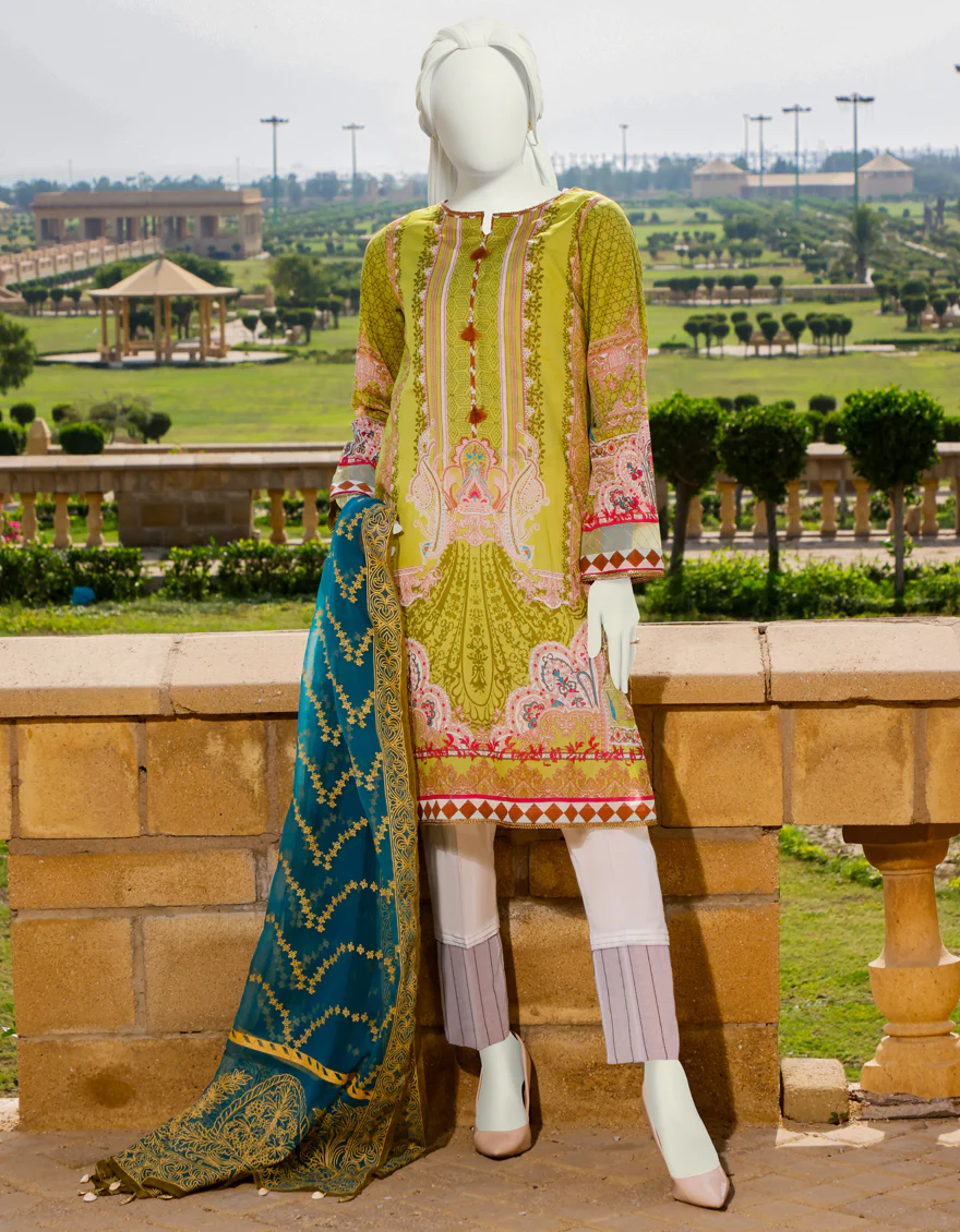 LIGHT GREEN LAWN 2PC UNSTITCHED | JLAWN-S-JDS-US-22-1066 SKARDU (22-2028)