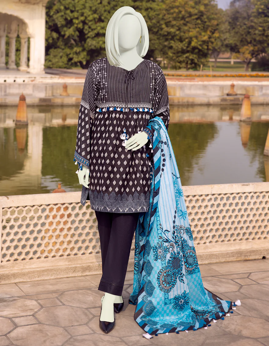 BLACK-BLUE LAWN 2PC UNSTITCHED | JLAWN-S-JDS-US-22-1081 BALOCHI