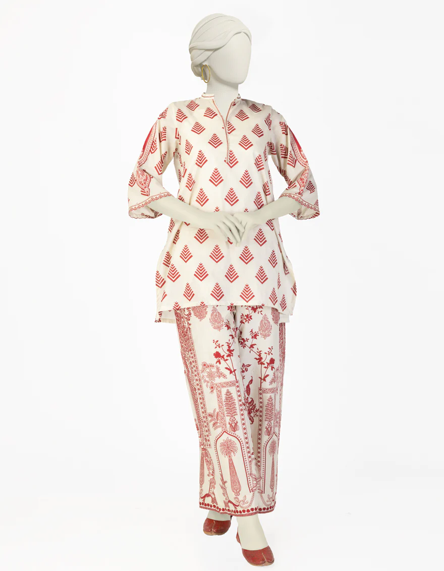 OFF WHITE LAWN 2PC STITCHED | JLAWN-S-JST-25-2058/