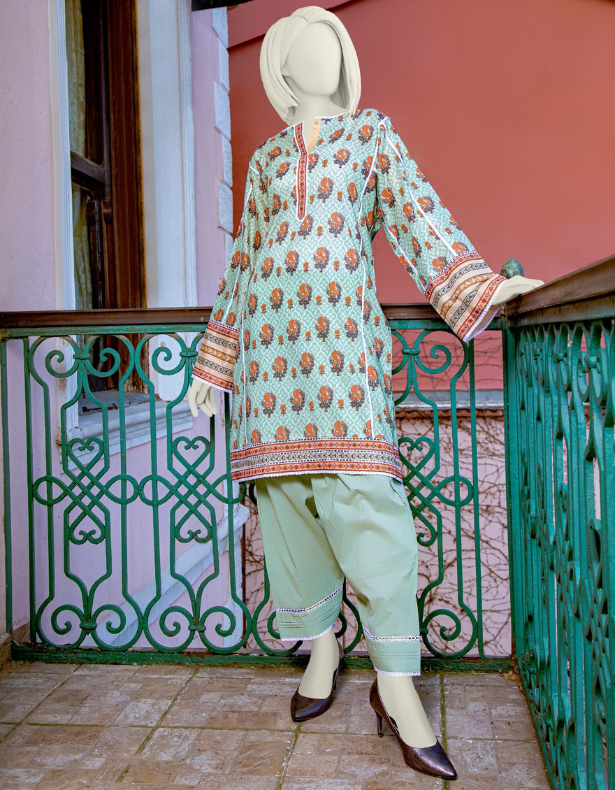 GREEN LAWN 2PC UNSTITCHED | JLAWN-S-JST-US-21-1615 YESIL