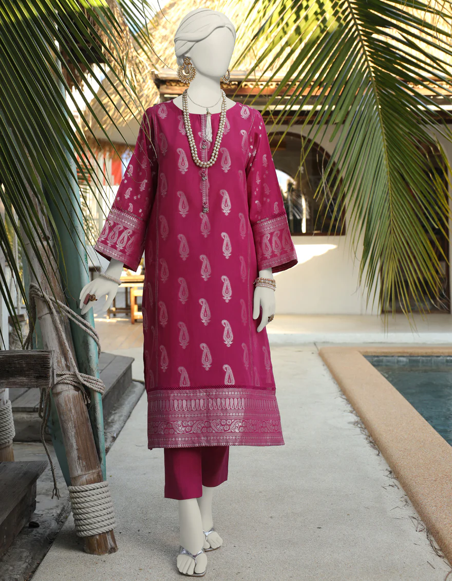 PINK JACQUARD 1PC UNSTITCHED | JLAWN-S-JSU-24-911 UFAQ-3
