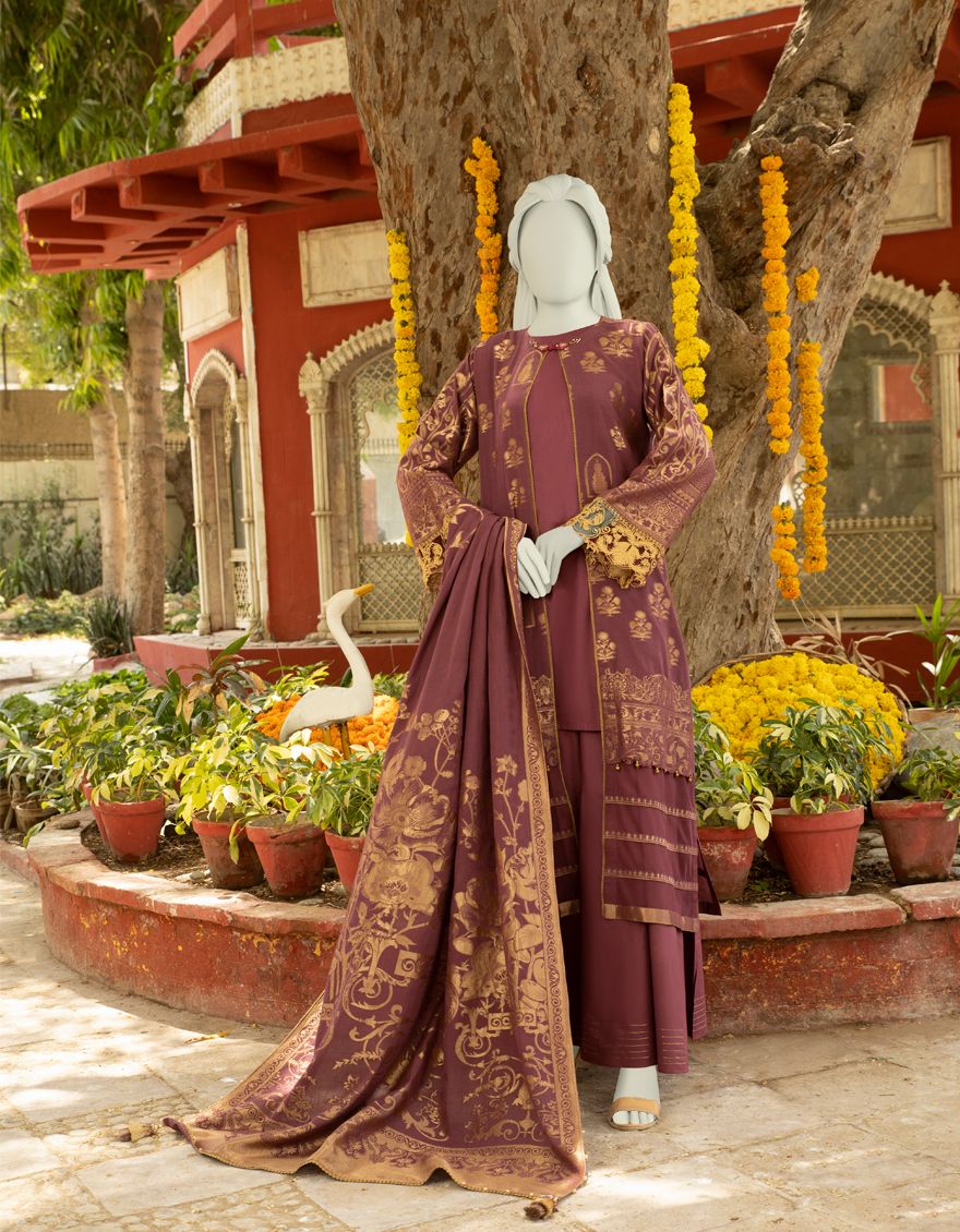 MEHNDI GREEN JACQUARD 3PC UNSTITCHED | JLAWN-S-US-21-297 DARI