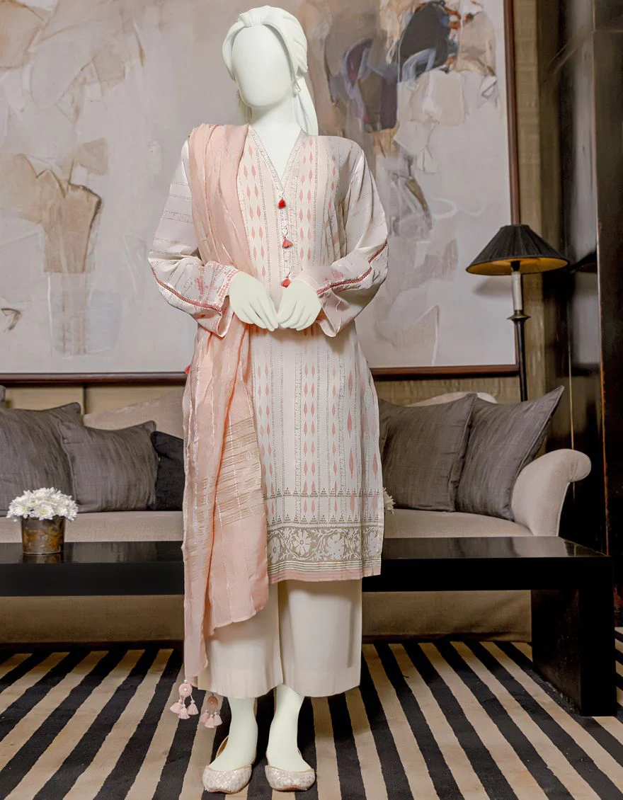 OFF WHITE LAWN 3PC UNSTITCHED | JLAWN-S-US-22-023 MARBLE