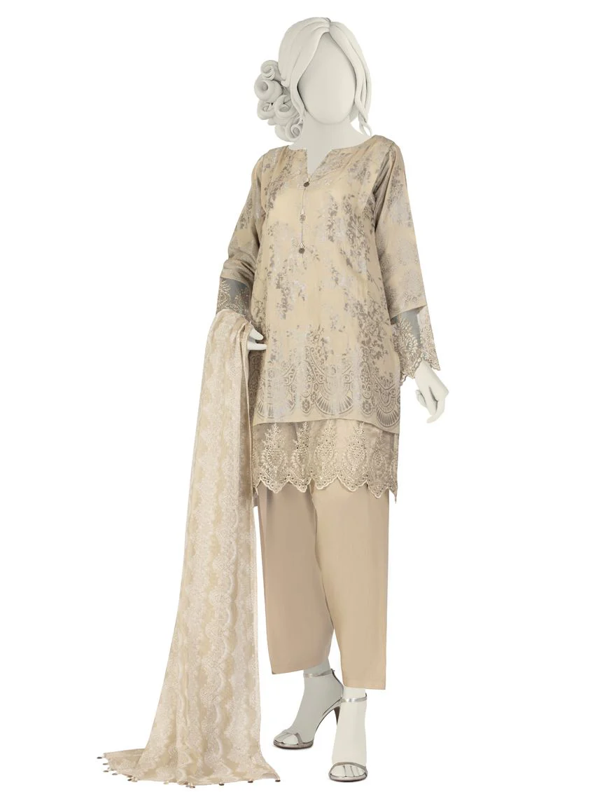 BEIGE JACQUARD 3PC STITCHED | JLAWN-S-US-22-053/S SOUL TREE