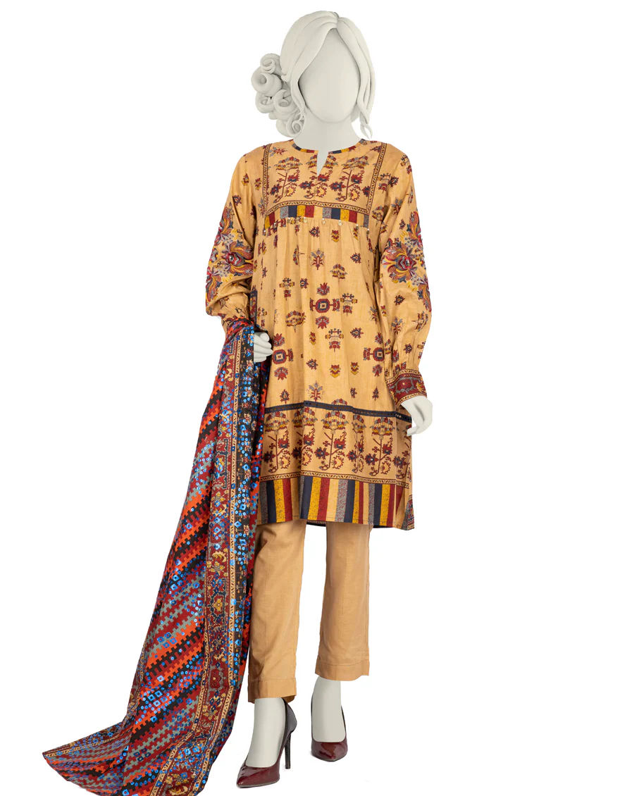 BEIGE LAWN 3PC STITCHED | JLAWN-S-US-22-231/S RAMEEN