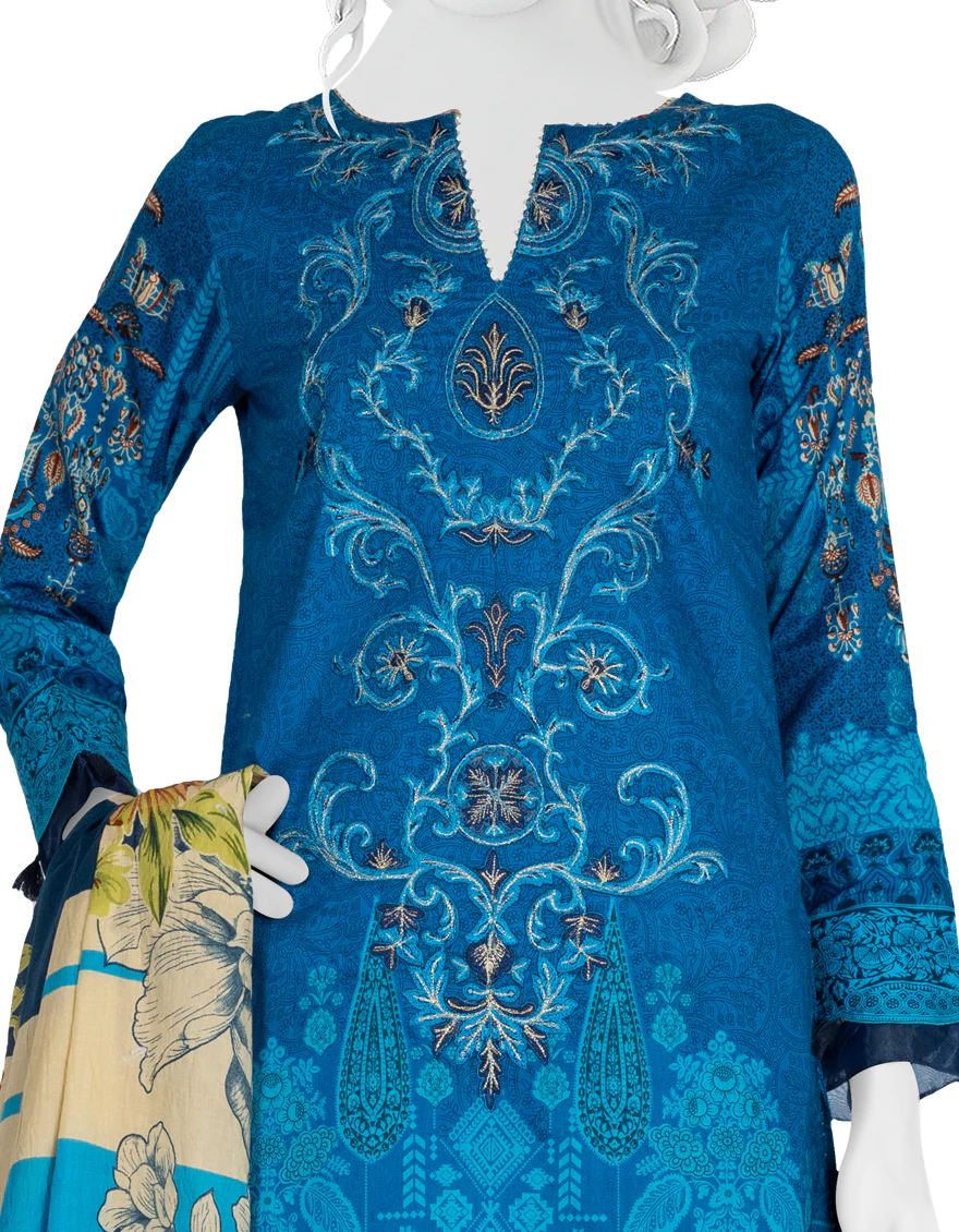 BLUE 3PC STITCHED | JLAWN-S-US-22-280/S BLOOM BLUE - Image 2