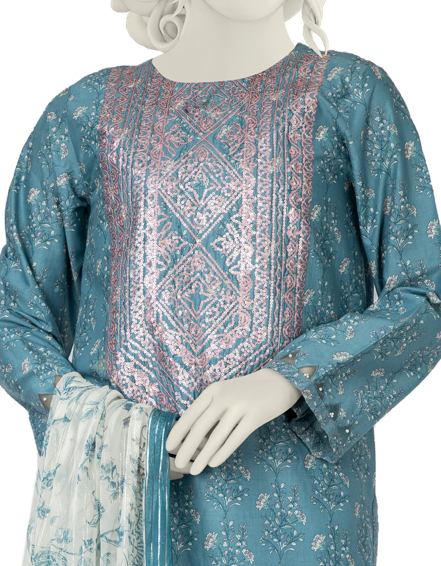 BLUE LAWN 3PC STITCHED | JLAWN-S-US-22-294/S ESPOIR - Image 3