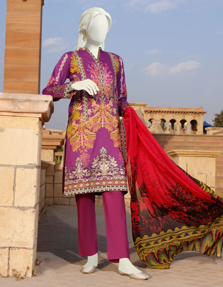 PURPLE LAWN 3PC STITCHED | JLAWN-S-US-22-299/S HUSKY