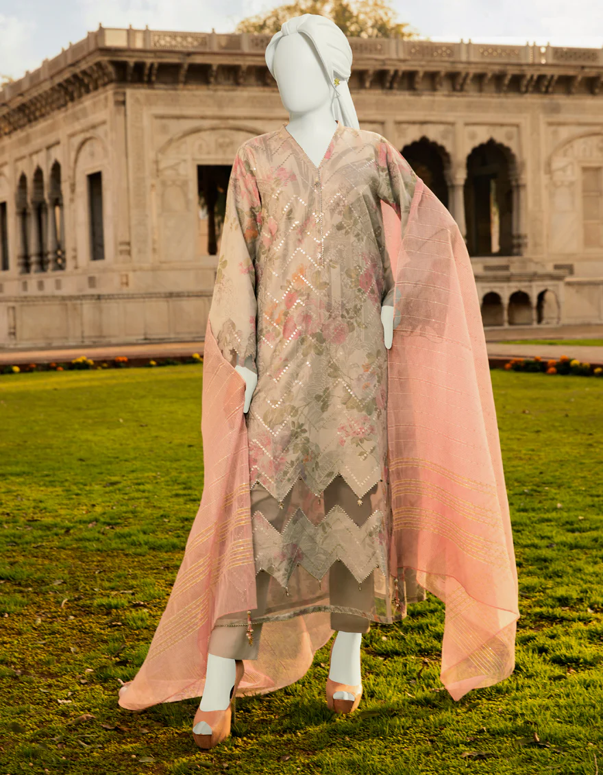 ASH GREY LAWN 3PC UNSTITCHED | JLAWN-S-US-22-342 LUXURY