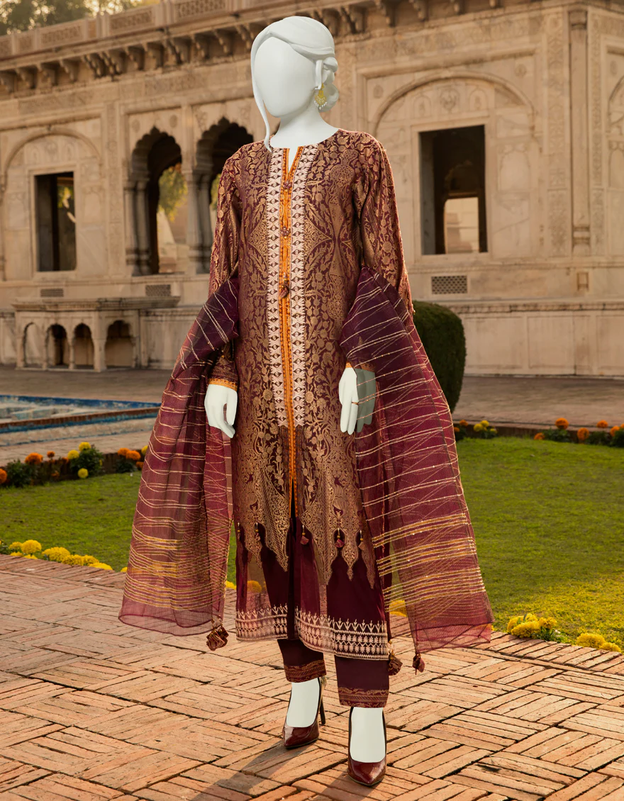 MULTICOLOR LAWN 3PC UNSTITCHED | JLAWN-S-US-22-344 GRACE