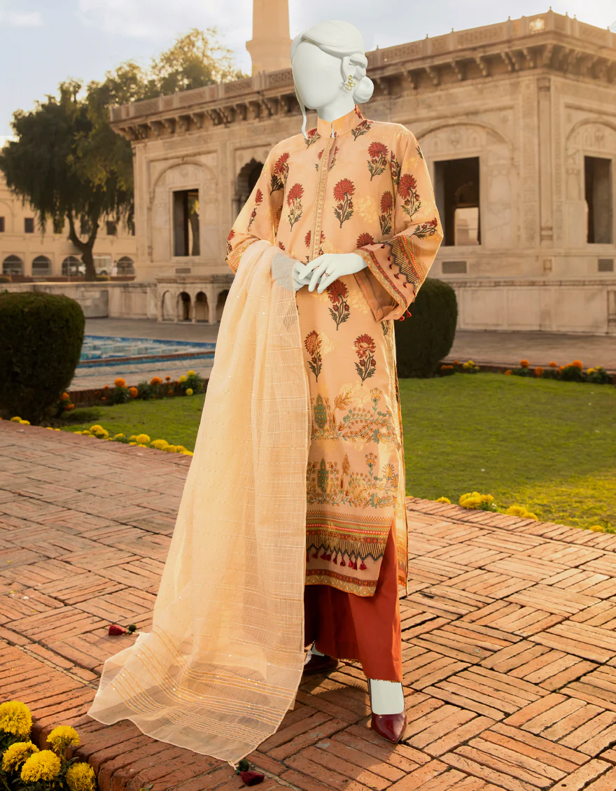MULTICOLOR LAWN 3PC UNSTITCHED | JLAWN-S-US-22-345 BIRCH