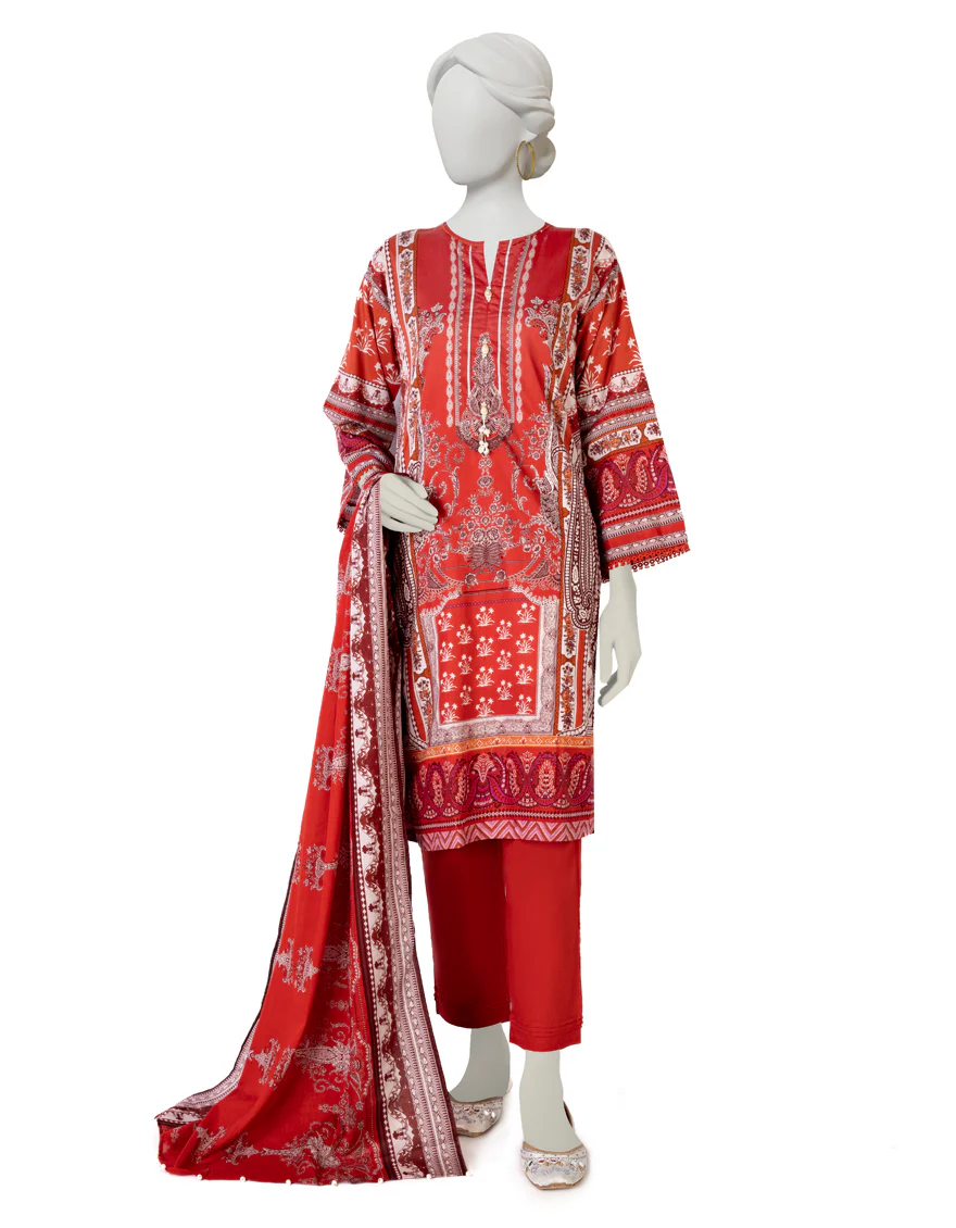 ORANGE LAWN 3PC STITCHED | JLAWN-S-US-23-003/S COCO-7