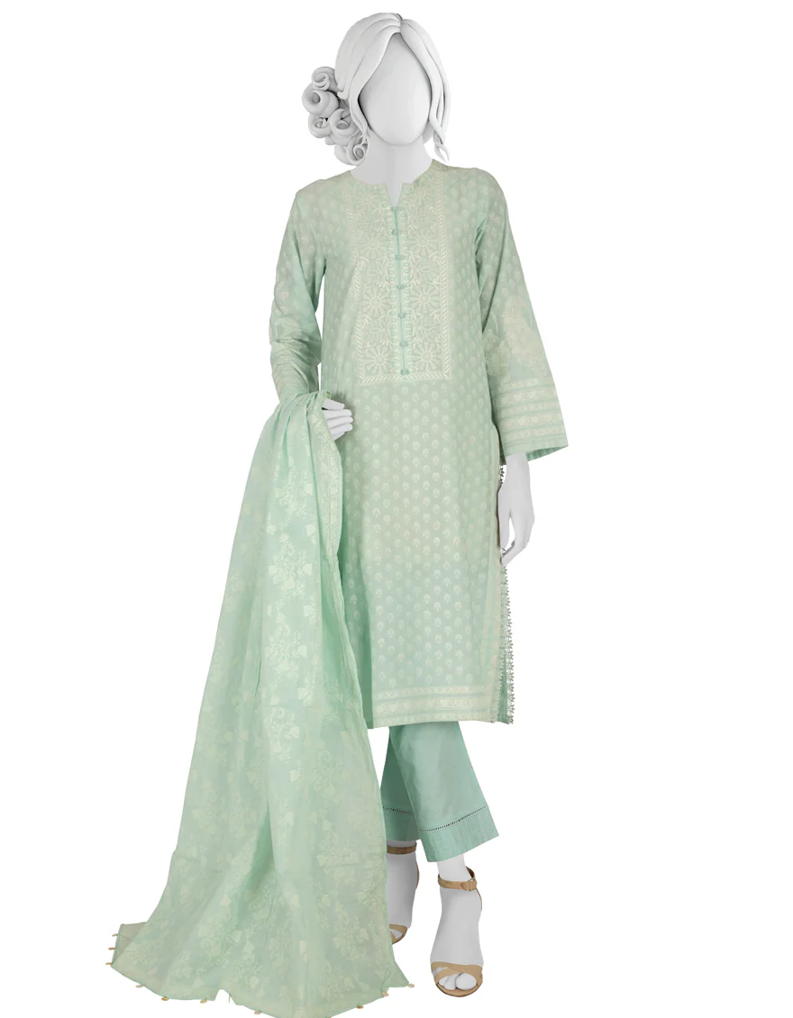 AQUA LAWN 3PC STITCHED | JLAWN-S-US-23-045/S AQUA-642