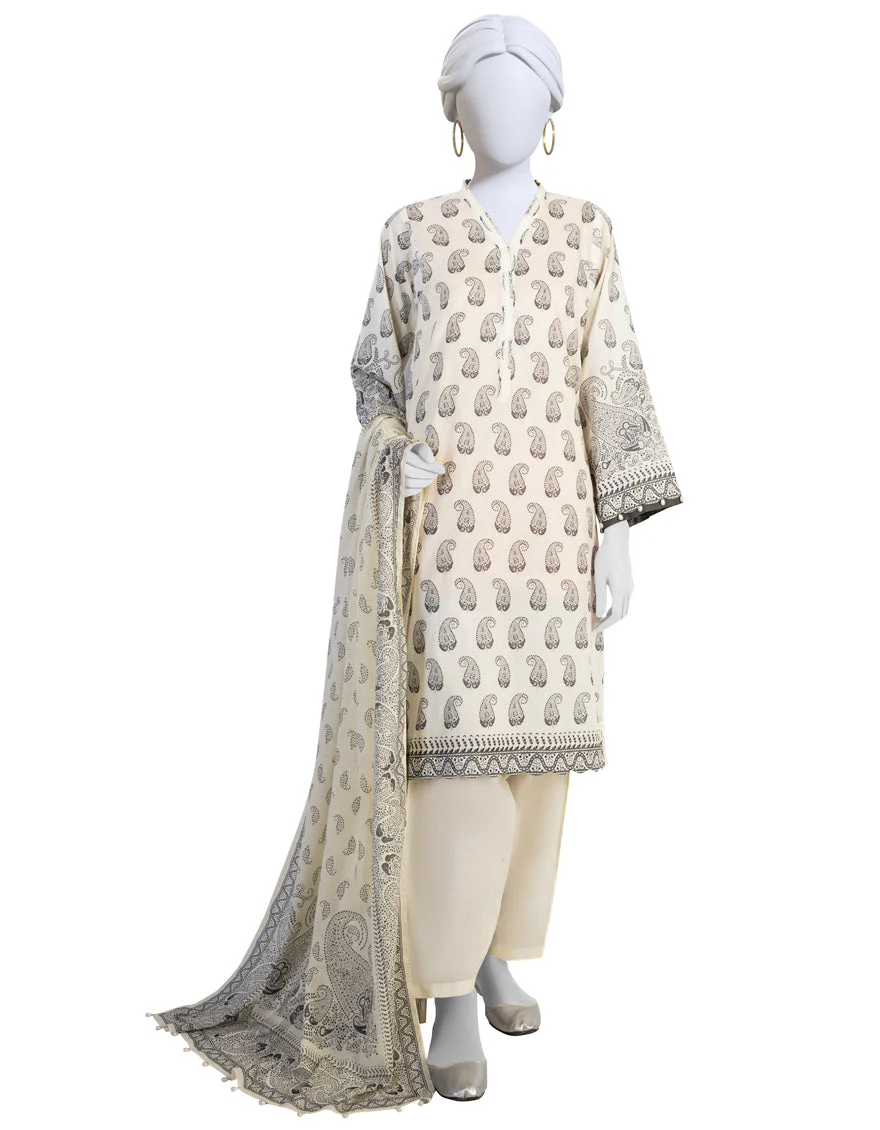 CREAM LAWN 3PC STITCHED | JLAWN-S-US-23-185/S IKER