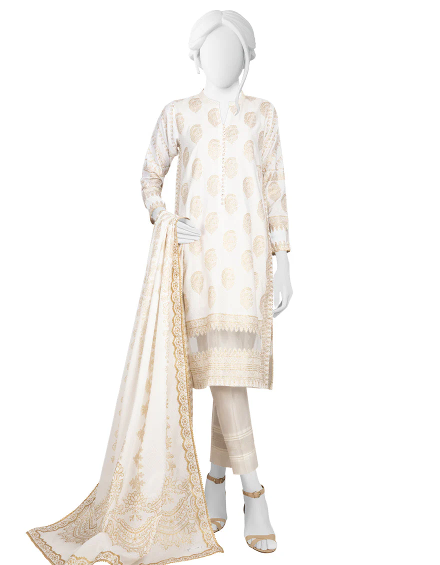 WHITE LAWN 3PC STITCHED | JLAWN-S-US-23-235/S LALE