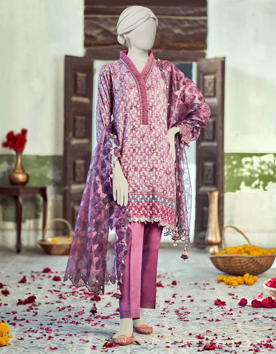 PURPLE LAWN 3PC UNSTITCHED | JLAWN-S-US-23-330 NOORI