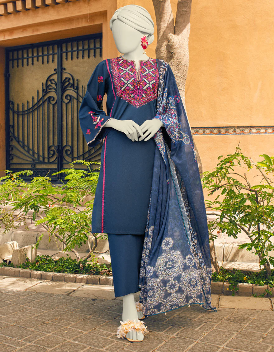 BLUE 3PC STITCHED | JLAWN-S-US-23-371/S RABAT-1