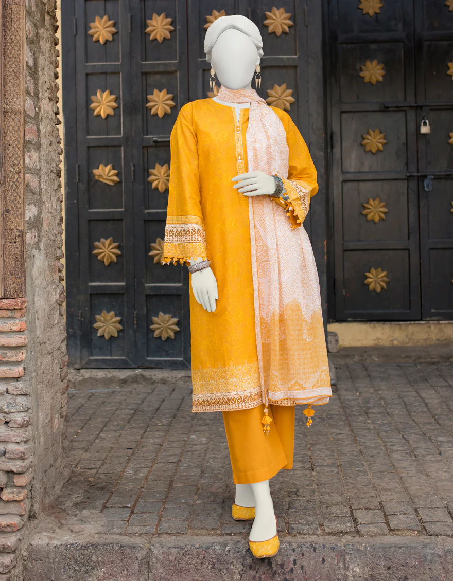 MUSTARD 3PC UNSTITCHED | JLAWN-S-US-23-462 RIWAYAT-8