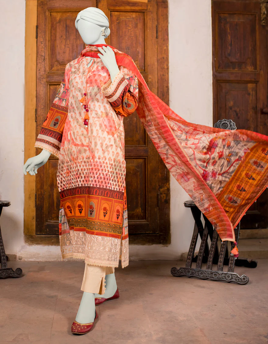 MULTI 3PC UNSTITCHED | JLAWN-S-US-23-465 RANGOLI-3